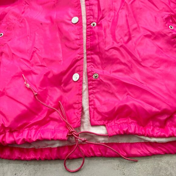 Vintage 90s Bubble Gum Pink Windbreaker Snap Jacket Plus Size L 22R Womens - Picture 5 of 6